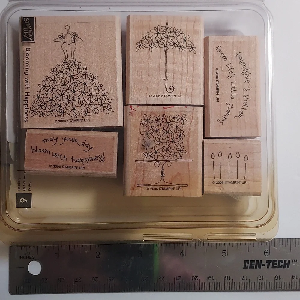 Rubber Stamp Set Birthday Floral Flower Set Birthday Cake